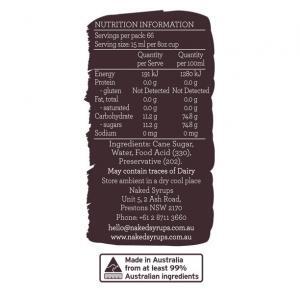 Naked Syrups Liquid Sugar Label