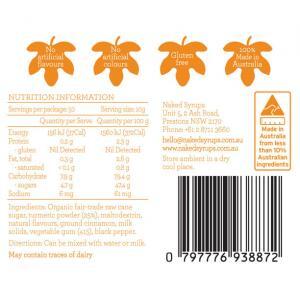 Naked Syrups Turmeric Latte Powder Label