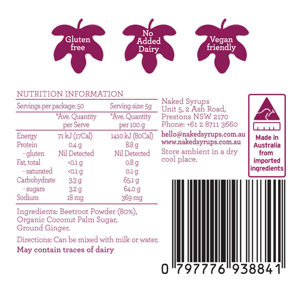 Buy Naked Syrups Beetroot Powder Label