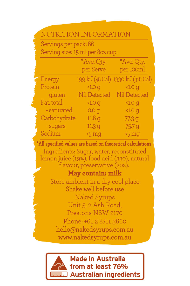 Naked Syrups Traditional Lemonade 1Ltr - Image 2